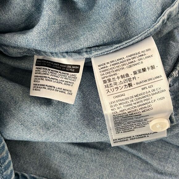 NWT Levi's Women's Midi Denim Shirt Dress Mika Balloon Short Sleeves - Picture 15 of 16